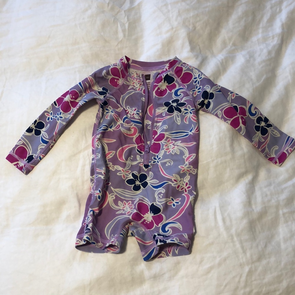 Tea collection floral bathing suit, 12-18 months